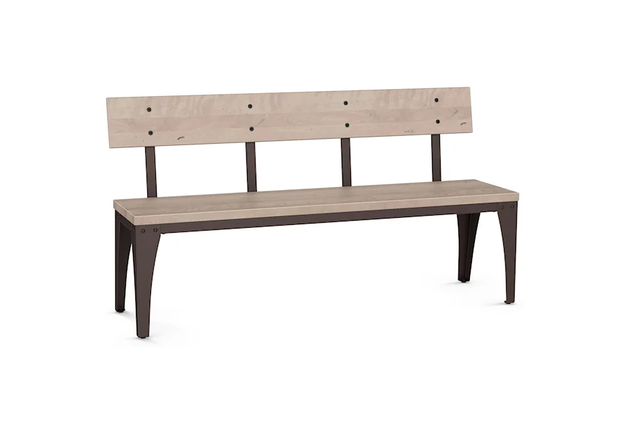 Industrial - Amisco Architect Bench with Wood Seat by Amisco at Esprit Decor Home Furnishings